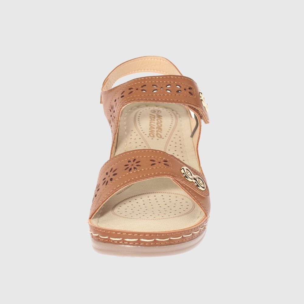 Sandalia Confort Camel Modelo Italiano Art. 5ask76613camel image number 2.0